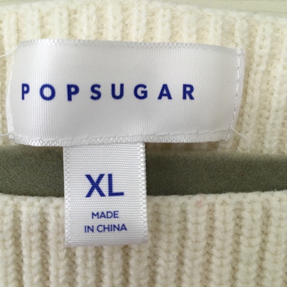 👠HOST PICK👠EUC POPSUGAR Boatneck Off-Shoulder Striped Ribbed Pullover Sweater - Picture 4 of 6